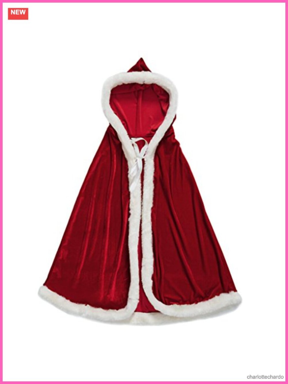 Velvet Hooded Cloak Halloween Christmas Costume Cape Robe
